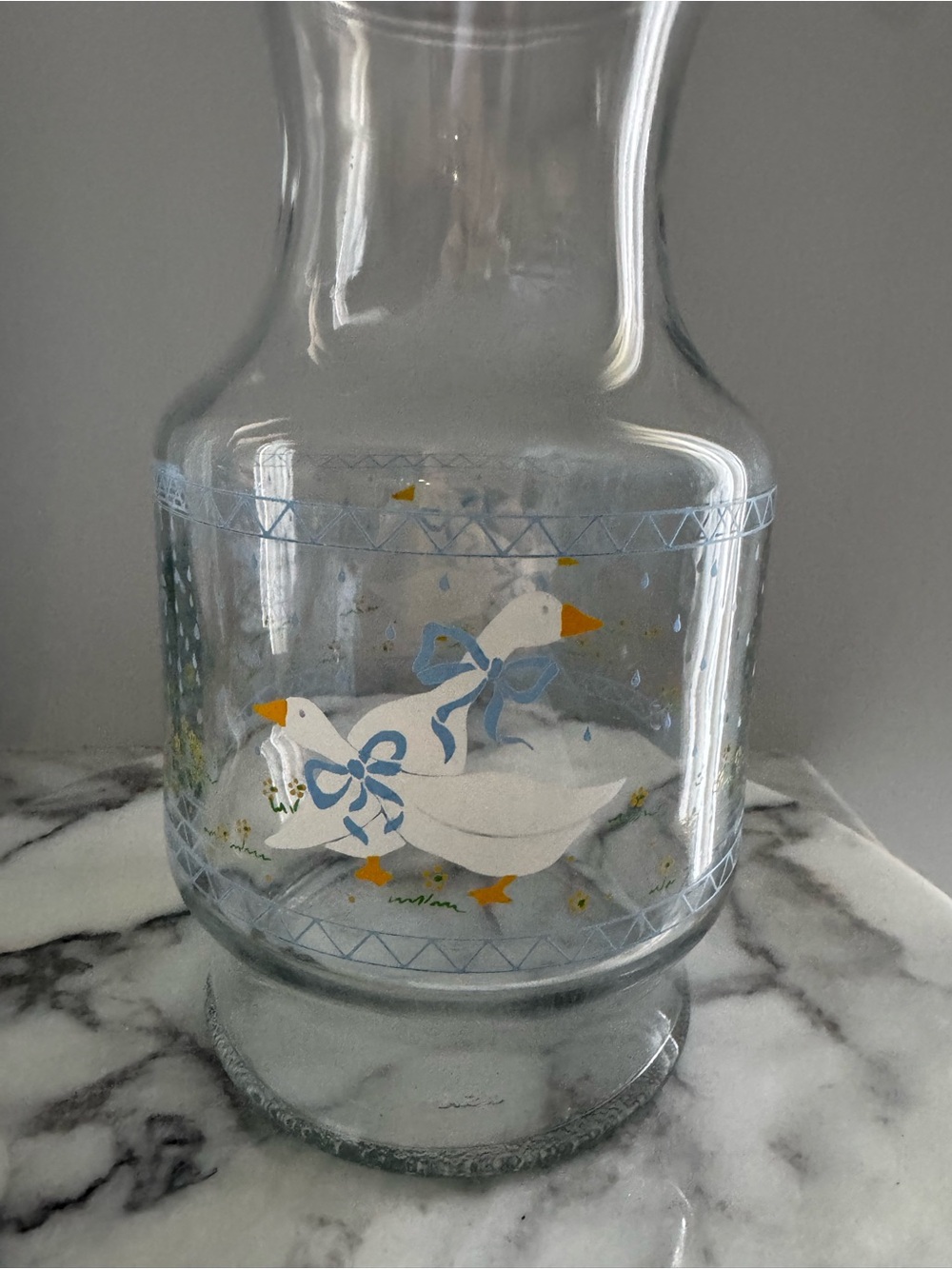 Libbey Glass Carafe/Pitcher - Country Geese pattern